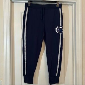 PINK Victoria's Secret Penn State Navy Joggers with Silver Accents Size L